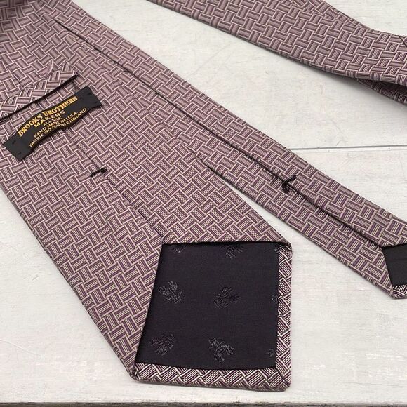 Brooks Brothers‎ Ties For Mens Wide Violet Gray Geometric Wide Golden Fleece USA - Picture 2 of 8